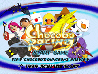 Chocobo Racing title screen for Playstation